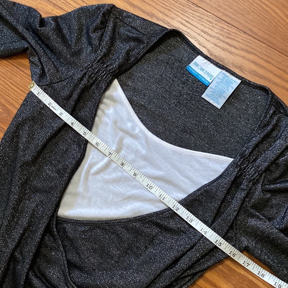 Announcemens maternity women’s black metallic top/blouse Rayon white insert S - Picture 9 of 12